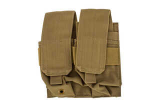The Red Rock Outdoor Double Rifle Magazine Carrier is compatible with MOLLE and made from coyote brown Nylon
